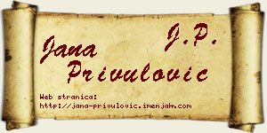Jana Privulović vizit kartica